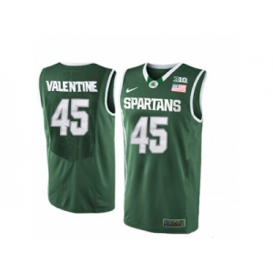 Michigan State Spartans Denzel Valentine #45 College Basketball Authentic Jersey - Green