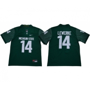 Spartans #14 Brian Lewerke Green Limited Stitched NCAA Jersey