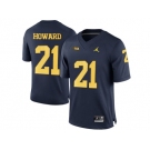 2016 Men's Jordan Brand Michigan Wolverines Desmond Howard #21 College Football Limited Jersey - Navy Blue