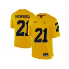 2016 Men's Jordan Brand Michigan Wolverines Desmond Howard #21 College Football Limited Jersey - Yellow