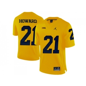 2016 Men's Jordan Brand Michigan Wolverines Desmond Howard #21 College Football Limited Jersey - Yellow