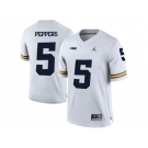 2016 Men's Jordan Brand Michigan Wolverines Jabrill Peppers #5 College Football Limited Jersey - White