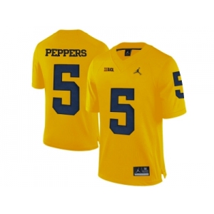 2016 Men's Jordan Brand Michigan Wolverines Jabrill Peppers #5 College Football Limited Jersey - Yellow