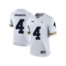 2016 Men's Jordan Brand Michigan Wolverines Jim Harbaugh #4 College Football Limited Jersey - White