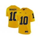 2016 Men's Jordan Brand Michigan Wolverines Tom Brady #10 College Football Limited Jersey - Yellow