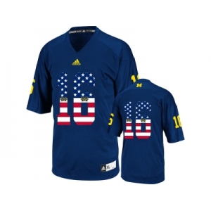 2016 US Flag Fashion-Men's Michigan Wolverines Denard Robinson #16 College Football Jersey - Navy Blue