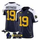 Men's Michigan Wolverines #19 Bryce Underwood Navy Alternate F.U.S.E. 2025 Vapor Limited Stitched Football Jersey