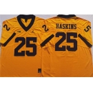 Men's Michigan Wolverines #25 HASKINS Yellow Stitched Jersey