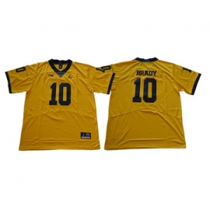 Michigan Wolverines #10 Tom Brady Gold College Football Jersey