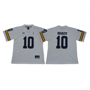 Michigan Wolverines #10 Tom Brady White College Football Jersey