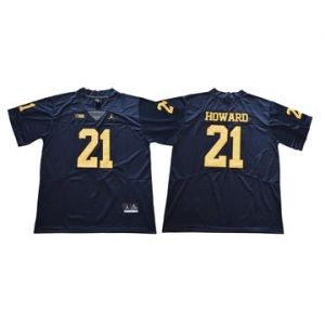 Michigan Wolverines #21 Desmond Howard Navy College Football Jersey