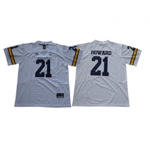 Michigan Wolverines #21 Desmond Howard White College Football Jersey