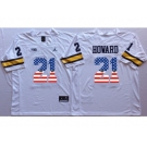 Michigan Wolverines #21 Desmond Howard White USA Flag College Jersey