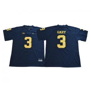 Michigan Wolverines #3 Rashan Gary Navy Jordan College Football Jersey