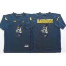 Michigan Wolverines #4 Jim Harbaugh Navy Blue Player Fashion Stitched NCAA Jersey