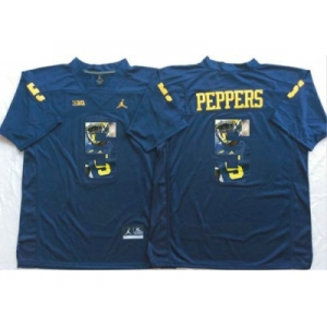 Michigan Wolverines #5 Jabrill Peppers Navy Blue Player Fashion Stitched NCAA Jersey