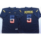 Michigan Wolverines #5 Jabrill Peppers Navy USA Flag College Jersey