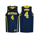 Michigan Wolverines Chirs Webber #4 Basketball Authentic Jersey - Navy Blue