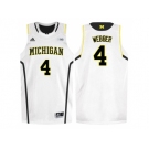 Michigan Wolverines Chirs Webber #4 Basketball Authentic Jersey - White