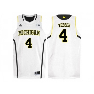 Michigan Wolverines Chirs Webber #4 Basketball Authentic Jersey - White