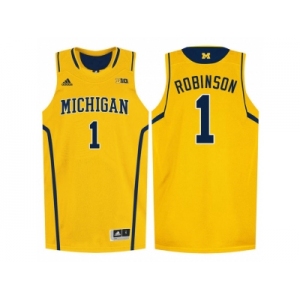 Michigan Wolverines Glenn Robinson III #1 Basketball Authentic Jersey - Yellow