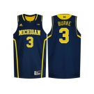 Michigan Wolverines Trey Burke #3 Basketball Authentic Jersey - Navy Blue