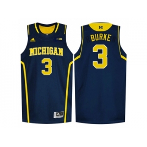 Michigan Wolverines Trey Burke #3 Basketball Authentic Jersey - Navy Blue