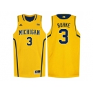 Michigan Wolverines Trey Burke #3 Basketball Authentic Jersey - Yellow