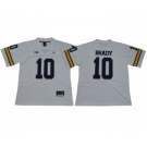 Wolverines #10 Tom Brady White Jordan Brand Limited Stitched NCAA Jersey