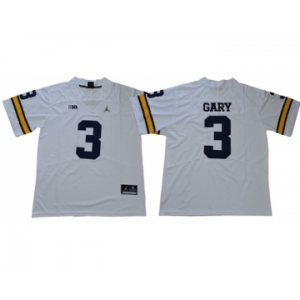 Wolverines #3 Rashan Gary White Jordan Brand Limited Stitched NCAA Jersey