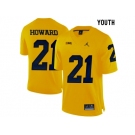 2016 Youth Jordan Brand Michigan Wolverines Desmond Howard #21 College Football Limited Jersey - Yellow