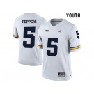 2016 Youth Jordan Brand Michigan Wolverines Jabrill Peppers #5 College Football Limited Jersey - White