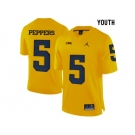 2016 Youth Jordan Brand Michigan Wolverines Jabrill Peppers #5 College Football Limited Jersey - Yellow