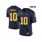 2016 Youth Jordan Brand Michigan Wolverines Tom Brady #10 College Football Limited Jersey - Navy Blue