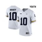 2016 Youth Jordan Brand Michigan Wolverines Tom Brady #10 College Football Limited Jersey - Whit