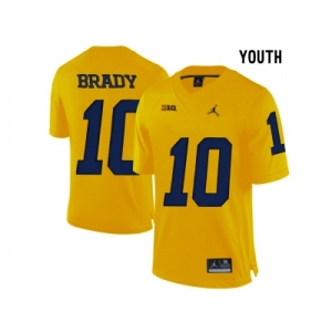 2016 Youth Jordan Brand Michigan Wolverines Tom Brady #10 College Football Limited Jersey - Yellow