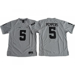 Women's Michigan Wolverines #5 Jabrill Peppers Gridiron Gray II Stitched NCAA Jersey