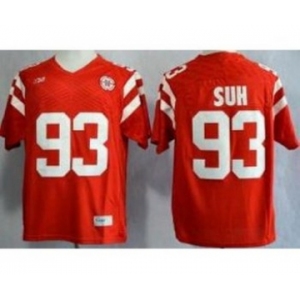 Nebraska Cornhuskers #93 Ndamukong Suh Red NCAA Jerseys