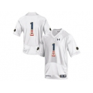 2016 US Flag Fashion 2015 Under Armour Mens' Norte Dame Fighting Irish #1 Fan College Football Jersey - White