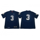 Notre Dame Fighting Irish #3 Blue Under Armour College Football Jersey