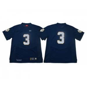 Notre Dame Fighting Irish #3 Blue Under Armour College Football Jersey