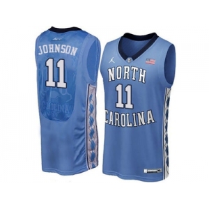 2016 Men's North Carolina Tar Heels Brice Johnson #11 College Basketball Jersey - Blue