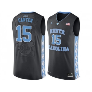 2016 Men's North Carolina Tar Heels Vince Carter #15 College Basketball Jersey - Black