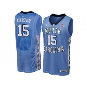 2016 Men's North Carolina Tar Heels Vince Carter #15 College Basketball Jersey - Blue