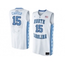 2016 Men's North Carolina Tar Heels Vince Carter #15 College Basketball Jersey - White