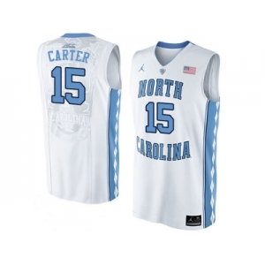 2016 Men's North Carolina Tar Heels Vince Carter #15 College Basketball Jersey - White