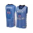 2016 US Flag Fashion 2016 Men's North Carolina Tar Heels Brice Johnson #11 College Basketball Jersey - Blue