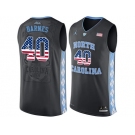 2016 US Flag Fashion 2016 Men's North Carolina Tar Heels Harrison Barnes #40 College Basketball Jersey - Black