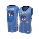 2016 US Flag Fashion 2016 Men's North Carolina Tar Heels Harrison Barnes #40 College Basketball Jersey - Blue