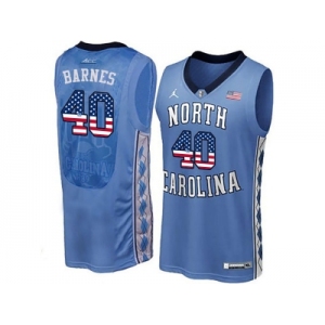 2016 US Flag Fashion 2016 Men's North Carolina Tar Heels Harrison Barnes #40 College Basketball Jersey - Blue